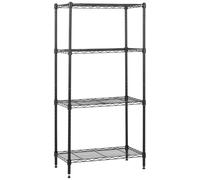 Amazon Basics 4-Shelf Narrow Storage Unit With Height Adjustable Shelves & Levelling Feet, 363kg Max Weight, Black, 35.6 cm L x 60.1 W cm x 121.9 H cm
