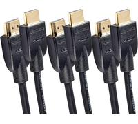 Amazon Basics 4K HDMI Cable 0.9m, 3 pack - 18Gbps High Speed with Ethernet, 4K@