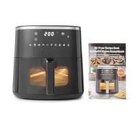 Amazon Basics 5.7L Air Fryer with Easy View Window, 8 Preset Menus, 1750W, Black