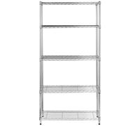 Amazon Basics 5-Shelf Adjustable, Heavy Duty Wide Storage Shelving Unit (350 lbs Loading Capacity per Shelf), Steel Organizer Wire Rack, 36" D x 14" W