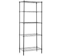 Amazon Basics 5-Shelf Multipurpose Adjustable Steel Garage Shelving Unit, Storage Rack for Kitchen, 200 lbs Per Shelf, Easy Assembly, 13.4"D x 23.2"W x 60"H, Black