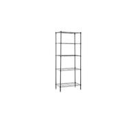Amazon Basics 5-Shelf Narrow Storage Unit With Height Adjustable Shelves & Levelling Feet, Black, 60.1cm x 35.6cm x 152.4cm, No Wheels