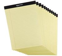Amazon Basics 50 sheet Legal/Wide Ruled 21.6 cm by 29.8 cm Letter Pad, 12 Pack, Canary