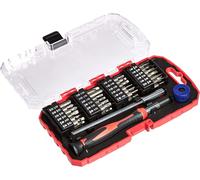 Amazon Basics 51-Piece Precision Screwdriver Bit Set, Black, Red,