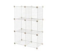 Amazon Basics 6 Cube Wire Grid Stackable Storage Shelves, 66 x 32 x 96.5 cm, White