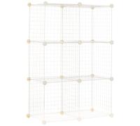 Amazon Basics 6-Cube Wire Grid Storage Shelves, 35.56cm x 35.56cm Stackable Cubes, White