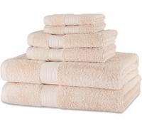 Amazon Basics 6-Piece Organic Cotton Bath Towel Set, Soft and Absorbent Bathroo