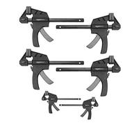 Amazon Basics 6 Piece Steel Spring Clamp Set, 2 Pieces 10.16 cm, 4 Piece 15.24 cm, Black, Grey