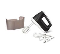 Amazon Basics 6-Speed Electric Hand Mixer with Turbo, Snap-On Storage Case, 400 Watts, Black