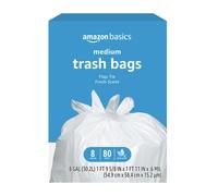 Amazon Basics 8 Gallon Flap Tie Trash Bags 80 Count Fresh Scent