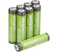 Amazon Basics 8-Pack Rechargeable AAA NiMH High-Capacity Batteries, 850 mAh, 1.2V, Recharge up to 500x Times, Pre-Charged