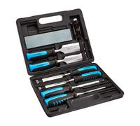 Amazon Basics 8-Piece Woodworking Wood Chisel Set for Carving with Honing Guide, Sharpening Stone and Storage Case, 1/4" - 1-1/2"