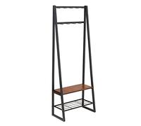 Amazon Basics 9-Hook Coat Rack with Shoe Bench and 2-Tier Storage, 70.1 x 33 x 175.2 cm, Black