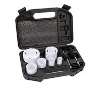 Amazon Basics Bi-Metal High Speed 9 Piece Steel Hole Saw Kit With Carry Case 20 mm to 68 mm, Black, 25/32" to 2-11/16”