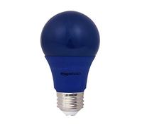 Amazon Basics A19 Blue Color Party LED Light Bulb, 60 Watt Equivalent, Energy Efficient 9W, E26 Standard Base, Non-Dimmable, 10,000 Hour Lifetime, 2-Pack