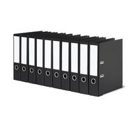 Amazon Basics A4 Lever Arch Files Pack of 10, Ring Binder, Office File Organiser, Black