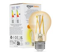 Amazon Basics A60 Smart Filament LED Bulb, Tunable White, 2.4 GHz Wi-Fi, Works with Alexa Only, 1-Pack