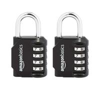 Amazon Basics AB-PL111 4-Digit Combination lock, 2 Count, Black/Silver