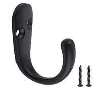 Amazon Basics AB4800-FB-5 Robe Hook, Flat Black