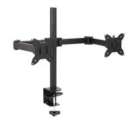 Amazon Basics Adjustable Dual Computer Monitor Arm Mount, Holds Monitors up to 32 Inches (81.3 cm), Black