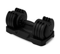 Amazon Basics Adjustable Dumbbell, 5 Weight Settings from 2kg to 12kg, Single Dumbbell for Home Gym Strength Training Workout, Black