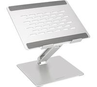 Amazon Basics Adjustable Ergonomic Laptop Stand with Heat Extractor, Continuous Height and Angle Adjustment, Ideal for Laptops up to 43.9 cm (17.3 Inches), 27.9 x 23 x 5.6 cm, Silver