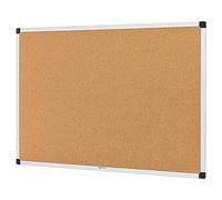 Amazon Basics Aluminum Frame Cork Notice Rectangular Board, 90cm x 60cm, Silver