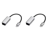 Amazon Basics Aluminum USB-C to RJ45 Gigabit Ethernet Adapter, fast network, Grey, 2.07 x 0.81 x 0.6 inches (Pack of 2)