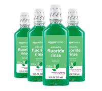 Amazon Basics Anticavity Fluoride Rinse Alcohol-Free Mint 18 ounce (Pack of 4)