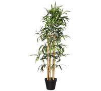 Amazon Basics Artificial Plants Indoor, Fake Bamboo Plant with Plastic Planter Pot, Bendable Wire Stems, 100 cm