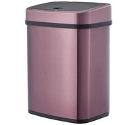 Amazon Basics Automatic Stainless Steel Rectangular Dustbin, 12 litre, Burgundy