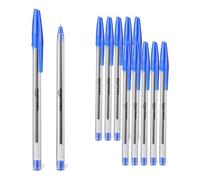 Amazon Basics Ballpoint Pens, Fast Drying, Ideal for School, Office, Medium Point (1.0mm), Blue, Pack of 12