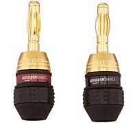 Amazon Basics Banana Plugs, 1.27 x 1.27 x 3.30 cm, 6 pairs (12 count), Black