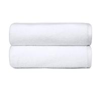 Amazon Basics Bath Towels, 100% Cotton Quick Dry Towel Set, Soft and Absorbent, 70 x 140 cm, White, 2-Pack