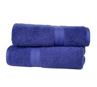 Amazon Basics Bath Towels for Bathroom, 100% Cotton Fade Resistant Towel Set, Soft and Absorbent, 70 x 140 cm, Royal Blue, 2-Pack