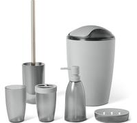 Amazon Basics Bathroom Accessory Set with Toothbrush Holder, Soap Dispenser, So