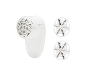 Amazon Basics Battery-Operated Fabric Shaver, Lint and Fuzz Remover with 2 Spare Blades, White