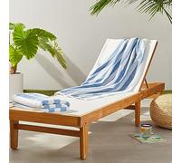 Amazon Basics Beach, Pool, Gym & Spa Towel, 100% Cotton Cabana Stripe, 76 x 152 cm, Sky Blue, 2-Pack