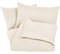 Amazon Basics Bedding 3-Piece Microfibre King Size Duvet Cover Set, Fade Resistant, Duvet Cover 230 x 220 cm & 2 Pillowcases 50 x 80 cm, Beige
