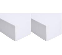Amazon Basics Bedding Jersey Cotton Emperor Fitted Sheet with 12 inch (30 cm) Deep Pocket, 200 x 200 cm, White (Pack of 2)
