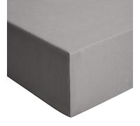 Amazon Basics Bedding Jersey Cotton Emperor Fitted Sheet with 12 inch (30 cm) Deep Pocket, 200 x 200 cm, Dark Grey