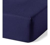 Amazon Basics Bedding Organic Cotton Emperor Fitted Sheet, 200 x 200 cm, Navy Blue
