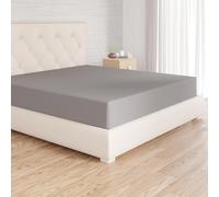 Amazon Basics Bedding Soft Microfibre Double Fitted Sheet with 12 inch (30 cm) Deep Pocket, 135 x 190 cm, Dark Grey