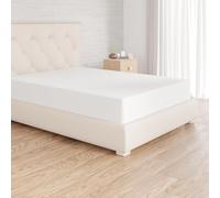 Amazon Basics Bedding Soft Microfibre Double Fitted Sheet with 12 inch (30 cm) Deep Pocket, 135 x 190 cm, White