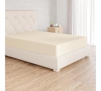 Amazon Basics Bedding Soft Microfibre Fitted Sheet with 12 inch (30 cm) Deep Pocket, 160 x 200 cm, Beige