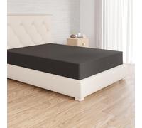 Amazon Basics Bedding Soft Microfibre Fitted Sheet with 12 inch (30 cm) Deep Pocket, 160 x 200 cm, Black