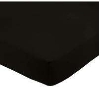 Amazon Basics Bedding Soft Microfibre Super King Fitted Sheet with 12 inch (30 cm) Deep Pocket, 180 x 200 cm, Black