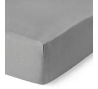 Amazon Basics Bedding Super Soft 400TC Cotton Sateen Wrinkle-Free Fitted Sheet with 12 inch (30 cm) Deep Pocket, 140 x 200 cm, Dark Grey