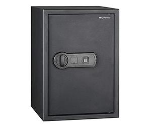 Amazon Basics Biometric Fingerprint Electronic Safe, 50 litres, Black