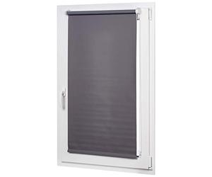 Amazon Basics Blackout Roller Blind, UV Protection, Thermal Insulated, Trimmable, No Drill Blinds for Windows, 56 x 150 cm, Dark Grey